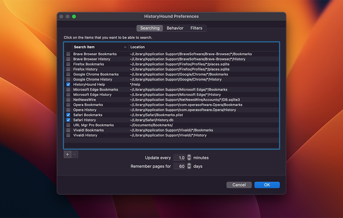 HistoryHound for mac(书签快速搜索工具)v2.3.2直装版